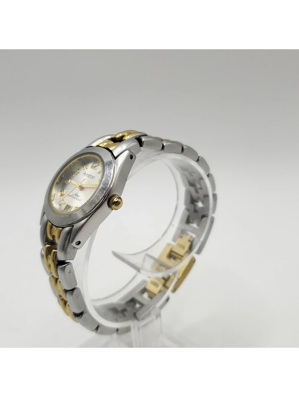 Armitron Now Quartz Two-Tone Womens Watch 24mm Silver Date Dial New Battery